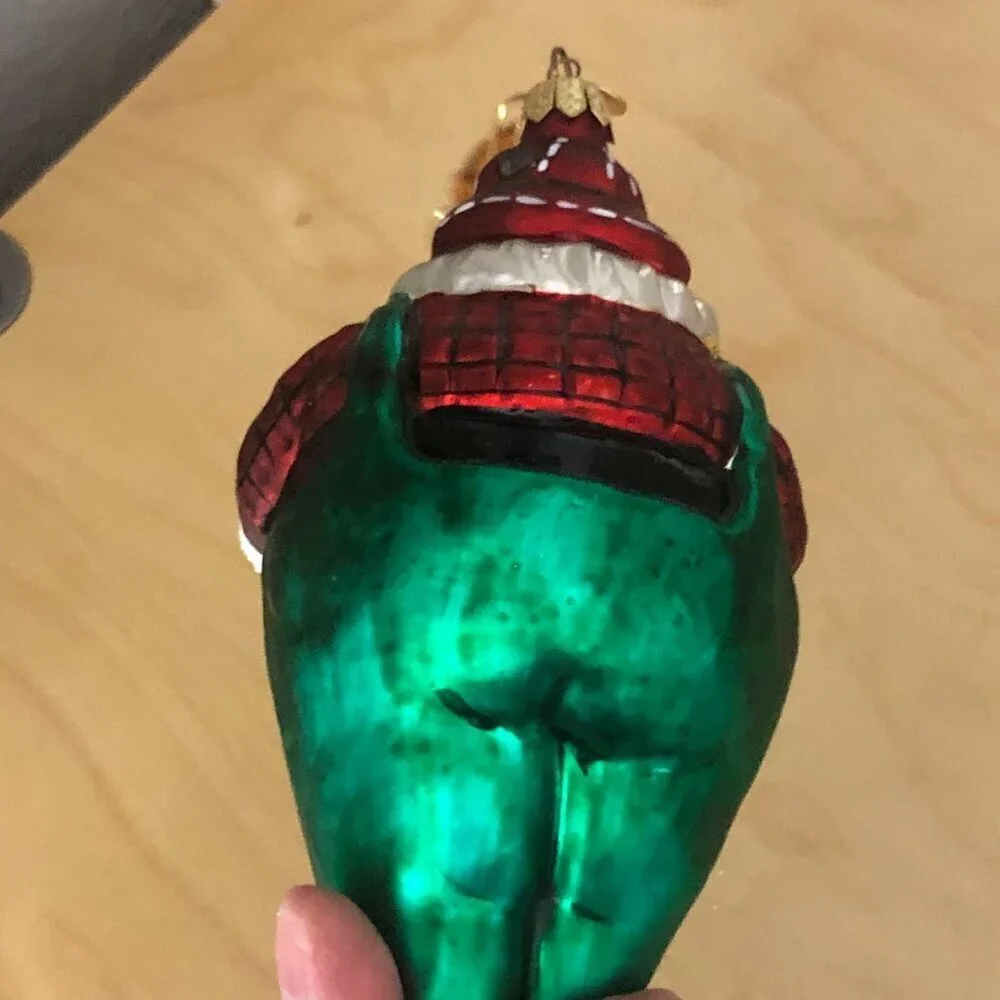 Vintage Dept 56 Hand Blown Glass Scottish Fisherman Santa with Fish 8